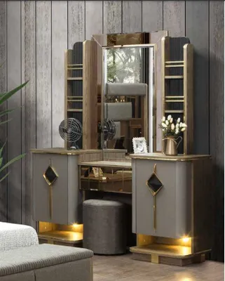 Image de Coiffeuse élégante avec miroir Parfait Meubles de chambre à coucher nouveau