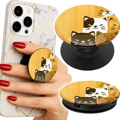 Obrázok produktu pre Držiak telefónu na prst/stojan Love Cat Designs s mačkami