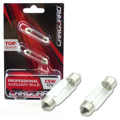 Produktbild von Carguard - Set (2x) C5W Autolampen Soffittenlampe Röhrenlampe - 35x10mm - 12V 5W - Lange Lebensdauer - Kofferraumlampe - Innenlampe