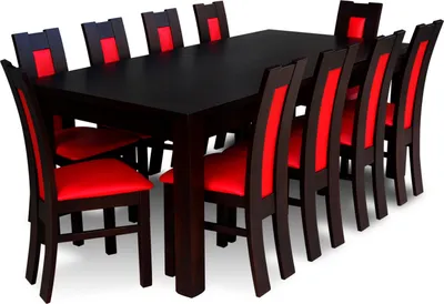 Image de Tables Ensemble de salle à manger Ensemble de chaises en bois Table 10 chaises