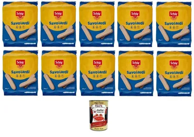 Produktbild von Schär Savoiardi Gluten Free,Glutenfreie Kekse Biscuits Cookie 10x 200g + Italian Gourmet polpa 400g