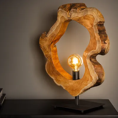 Produktbild von riess-ambiente Tischlampe ORGANIC ARTWORK 55cm natur Teakholz Tischleuchte Lampe Leuchte Nachttischlampe