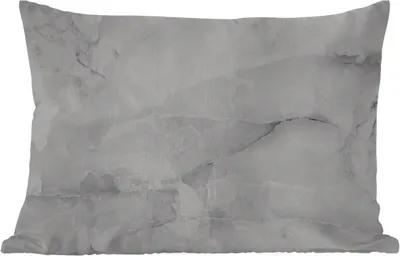 Produktbild von MuchoWow® Outdoor Kissen - Marmor - Stein - Weiß - Grau - Marmoroptik - 60x40 cm - Wetterfest - Lounge Kissen - Zierkissen - Kissen für Innenräume