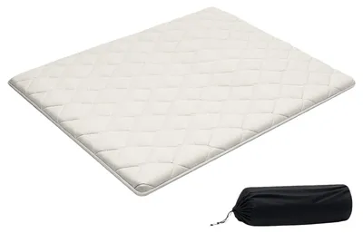 Futonmatratze 9 Schichten, 6,3 cm, Queensize, faltbar, mit Tasche, Weiß