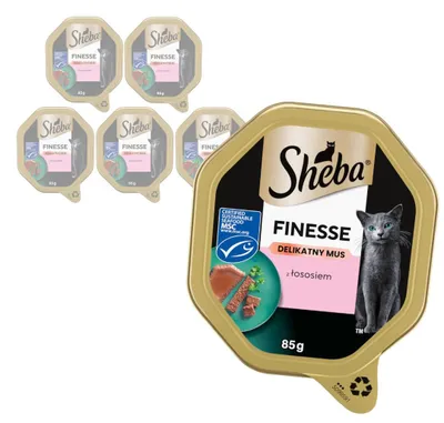 Zdjęcie produktu dla Sheba Finesse Tacka 6x85g Mokra Karma Pełnoporcjowa Dla Kota Z Łososiem W Musie