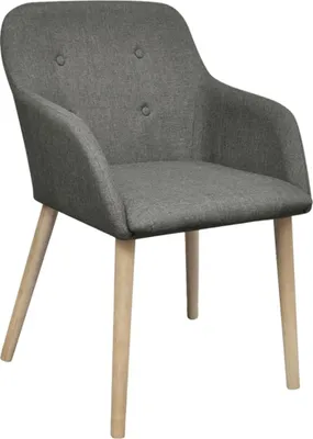Produktbild von vidaXL Esszimmerstühle 2 Stk. Hellgrau Stoff und Massivholz Eiche