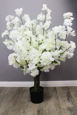 Produktbild von Künstlicher Kirschblütenbaum 80 cm Weiß Kirschbaum Kunstpflanze Kunstbaum