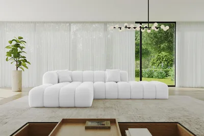 Produktbild von ALTDECOR Ecksofa in L-Form OLEA-L2 - 289x176x71 cm Weiß - Corner Sofa Bett Eckcouch Couch Wohnlandschaft Cauchsofa
