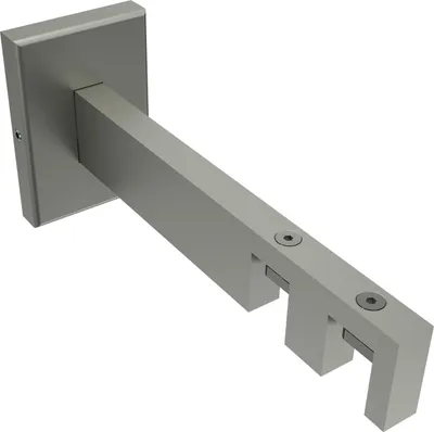 Produktbild von Interdeco Träger mit Abstand 10,5/13,5 / Wandhalterung für Gardinenstangen 14 x 35 mm, 2-läufig Edelstahl-Optik, Typ Smartline