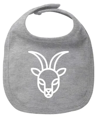 Produktbild von Huuraa Baby Lätzchen Steinbock Sternzeichen Symbol Heather Grey Klettverschluss  Baumwolle Latz Geschenkidee