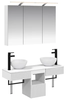 Immagine prodotto di Set di mobili da bagno vidaXL, 4 pezzi, bianco, 100 x 14,5 x 70 cm