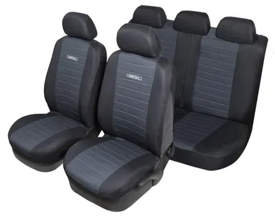 Productafbeelding van METAL Auto Zitbeschermers, set voor voor- en achterbank, universeel, zwart/grijs