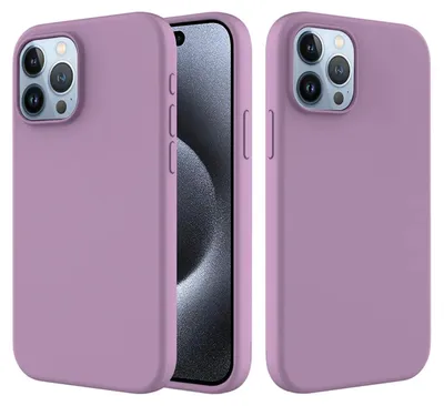 Produktbild von MobyDefend Hülle für iPhone 15 Pro Max - Matte Silikon Schutzhülle - Lila
