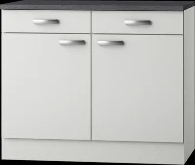 Produktbild von Küchen Unterschrank mit Arbeitsplatte Lagos U106-9 in weiß 100 cm breit
