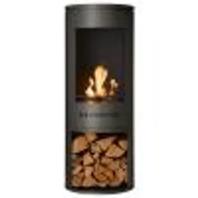 Obrázek produktu pro Sureflame Barilo bioethanolová kamna matně černá s prostorem na dřevo, volně stojící, 115,5 × 45 × 45 cm