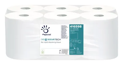 Zdjęcie produktu dla Papernet 416598, Celuloza, Biały, 20 g/m², 555 mm, 370 mm, 198 mm