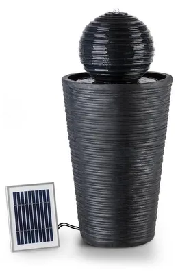 Produktbild von blumfeldt Liquitorre XL Gartenbrunnen - Wasserspiel , Solarbrunnen , Pumpe: 200 l/h / IPX8 , Solarpanel: 2 W/300 cm² , Akku bis 8 h Betriebszeit / 3,7 V / 2 Ah , LED-Licht , Polyresin