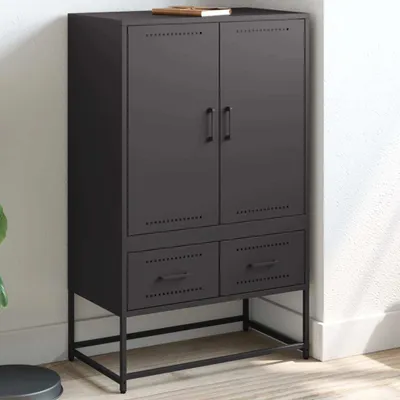 Produktbild von vidaXL Highboard Schwarz 68x39x111,5 cm Stahl