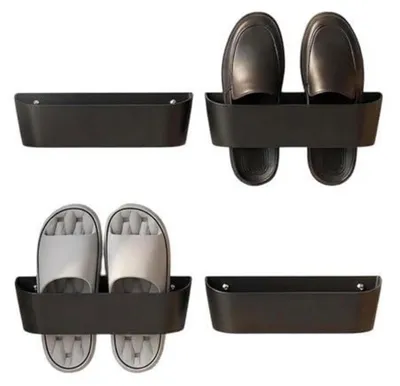 Immagine prodotto di Portascarpe da parete per camper, 4 pezzi, in plastica PP, salvaspazio, con 2 fessure