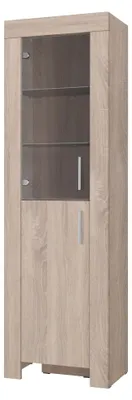 Produktbild von Cezar Vitrine schmal 60 cm mit Glastür, Anschlag links – Sonoma Eiche