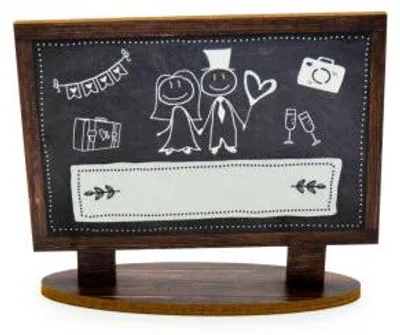Produktbild von familiawedding 10 Tischkarten zur Hochzeit black doodle Tafel-Design