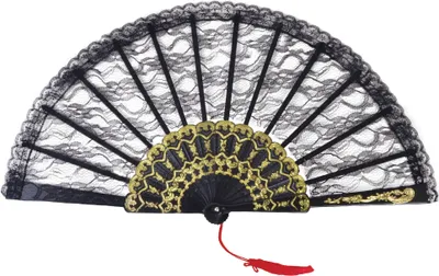 Obrázok produktu pre Bristol Novelty - Vejár, čipka BN714 (jedna veľkosť) (čierna)