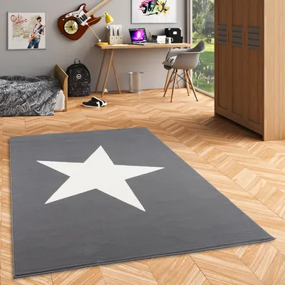 Produktbild von Kinder und Jugend Teppich Trendline Stern Anthrazit, Größe:140x200 cm
