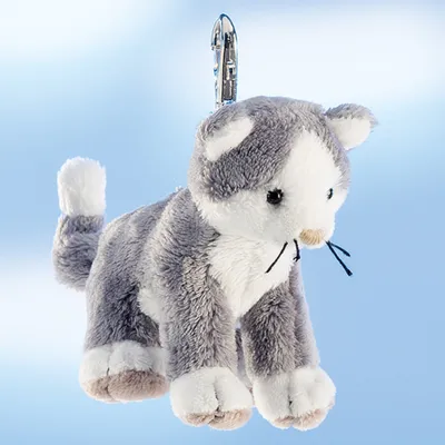 Produktbild von Schaffer Schlüsselanhänger Katze Cleo 12 cm grau-weiß