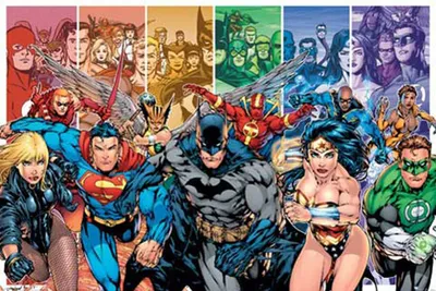 Produktbild von Justice League America- Generationen Comic - Poster Druck - Größe 91,5x61 cm