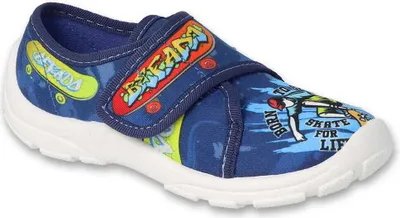 Produktbild von Jungen Hausschuhe Befado 974X539 Blau SKATE Klettverschluss