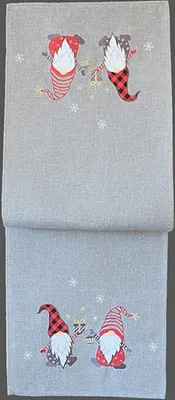Image de Linge de table avec broderie Deux lutins 85 x 85 cm - blanc laine