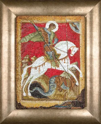 Produktbild von Thea Gouverneur Kreuzstich Stickpackung "Ikone St. Georg Aida", Zählmuster, 22x34cm