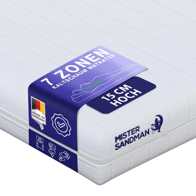Productafbeelding van Mister Sandman orthopedisch 7-zone matras, 80x200 cm, hardheid H2/H3, koudschuimmatras