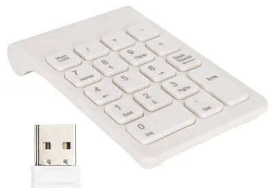 Immagine prodotto di Tastierino numerico - Wireless 2.4G - 18 tasti - Bianco