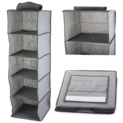 Produktbild von Verk 01327 Hängeorganizer mit 5 Ablagen 100x30x30cm - grau