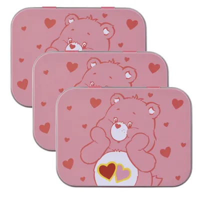 Produktbild von 3x Home-Flair Glücksbärchis Rosa Kinder Pflaster-Box mit 24 bunten Motiv-Pflastern in Metalldose – Hautfreundlich & Wasserabweisend