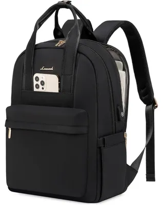 Immagine prodotto di Zaino da donna, 15,6 pollici, zaino da scuola per adolescenti, zaino impermeabile con scomparto per laptop, zaino da giorno, zaino da viaggio, borsa da lavoro, zaino per la scuola, zaino per l'università, zaino da ufficio, zaino da viaggio, colore nero