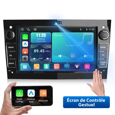 Image de Système audio pour voiture Linux, compatible Plug & Play, pour Opel Astra H, Corsa C/D, Vectra C, Zafira, écran 7 pouces, WiFi, Carplay, Android Auto, Bluetooth, RDS, commandes au volant, USB
