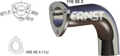 Produktbild von ERNST Abgasrohr Auspuffrohr für VW TRANSPORTER III Bus Hinten 116503
