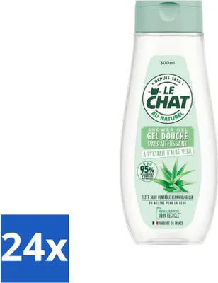 Immagine prodotto di Le Chat – Gel doccia – pH neutro – con estratto di aloe vera – rinfrescante – 300 ml – Confezione risparmio – 24 pezzi