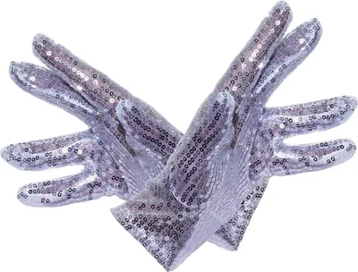 Produktbild von Pailletten-Handschuhe silber - Einheitsgröße