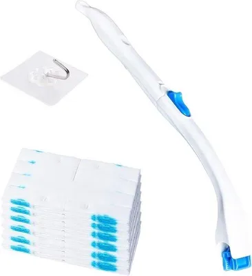 Obrázek produktu pro Sada toaletních kartáčů Famanu s rukojetí a 12 jednorázovými čisticími ubrousky – pro důkladné čištění koupelny