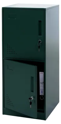 Produktbild von Spind HWC-P63, Wertfachschrank mit 2 Türen, 90x38x45cm aus Stahl - grün