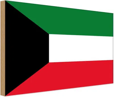 Produktbild von vianmo Holzschild 20x30 cm Kuwaits Kuwait Flagge Fahne Wappen