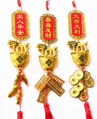 Obrázek produktu pro Závěsný přívěsek dekorace Dragon Charm Year of The Dragon Hanging Ornament for Car Home Office