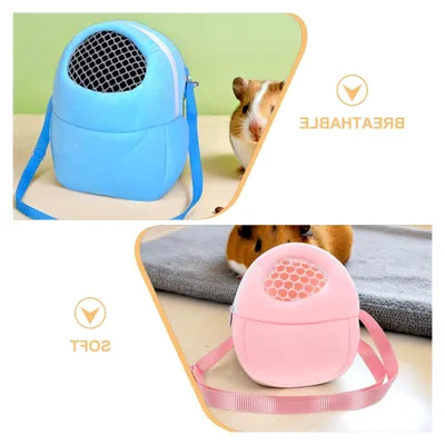 Produktbild von 3er Pack Atmungsaktive Transporttaschen für Hamster Klein mit Netzfenster Tragbare Reisebox für Kleintiere wie Eichhörnchen, Kaninchen, Vögel und Chinchillas