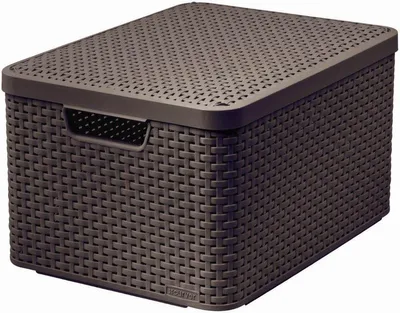 Produktbild von Curver Style L, Aufbewahrungskorb, Braun, Rattan, Einfarbig, Badezimmer, Schlafzimmer, Wohnzimmer, 445 mm