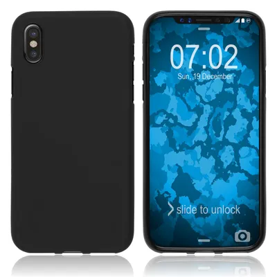 Produktbild von PhoneNatic Case kompatibel mit Apple iPhone Xs Max - schwarz Silikon Hülle matt Cover