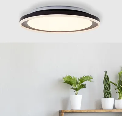 Produktbild von BRILLIANT Pederson schwarze LED Wand- und Deckenleuchte | Ø 45cm | 22W 2300 Lumen 3000 Kelvin | Metall/Kunststoff