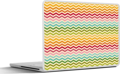 Produktbild von MuchoWow® Laptop Aufkleber Sticker Cover Muster - Regenbogen - Retro 25x18 cm - Laptop-Deko